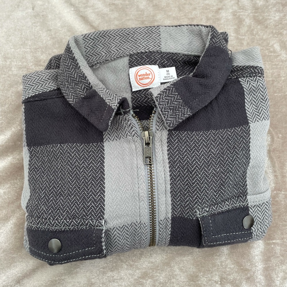 Boys’ Long Sleeve Zip-Up Shirt